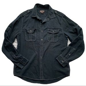 Michael Kors Shirt Linen Blend Button Down Large